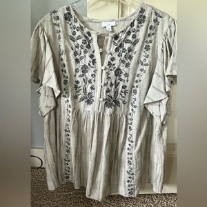 NWOT J Jill short sleeve blouse. Size L